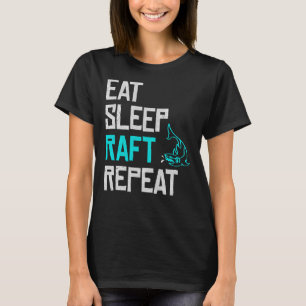 T-shirt Raft Game Manger Sleep Raft Répéter Funny Shark At