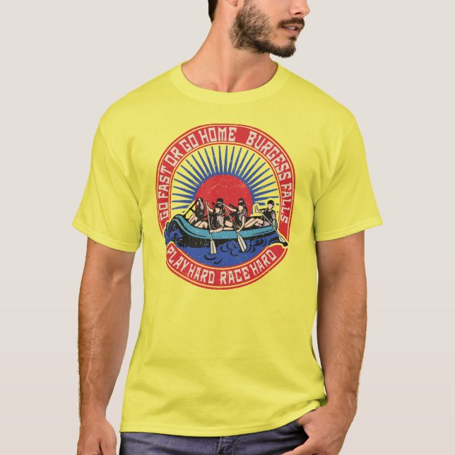 T-shirt Rafting à Burgess Falls Retro. (Devant)