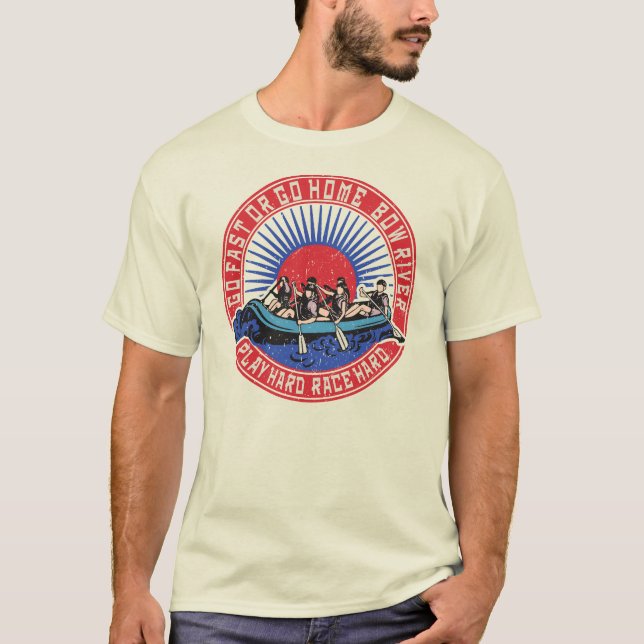 T-shirt Rafting de la rivière Retro Bow (Devant)