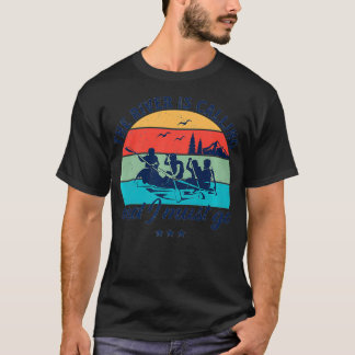 T-shirt Rafting d'eau vintage Retro La rivière appelle