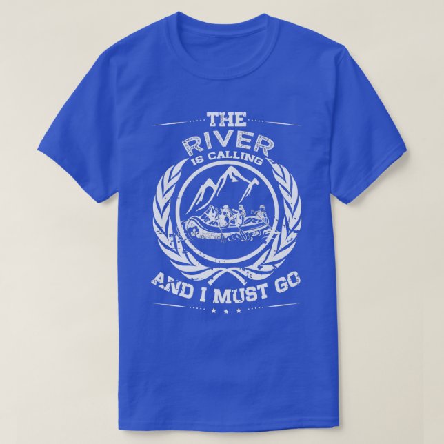 T-shirt Rafting d'eau vive Distressed River Raft (Design devant)