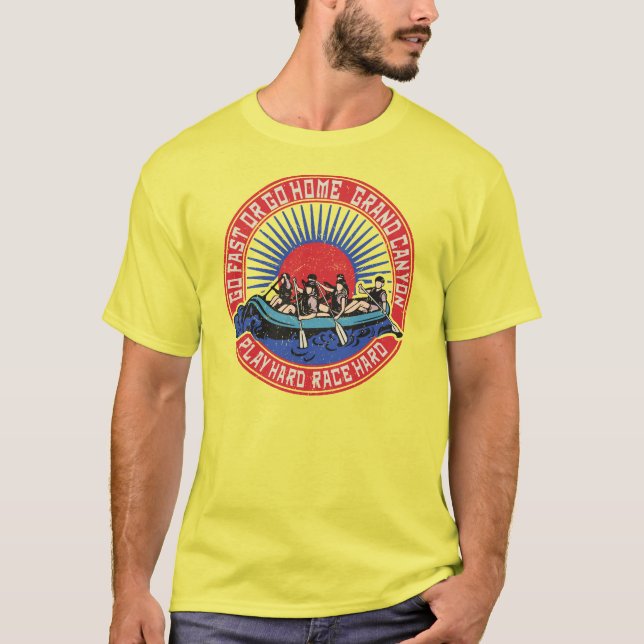 T-shirt Rafting Retro Grand Canyon. (Devant)