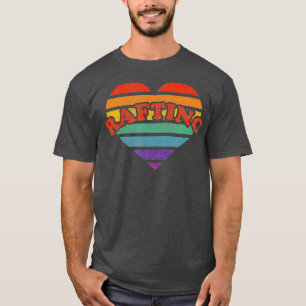 T-shirt Rafting Retro Rainbow Heart 80s Whimsy LGBTQ