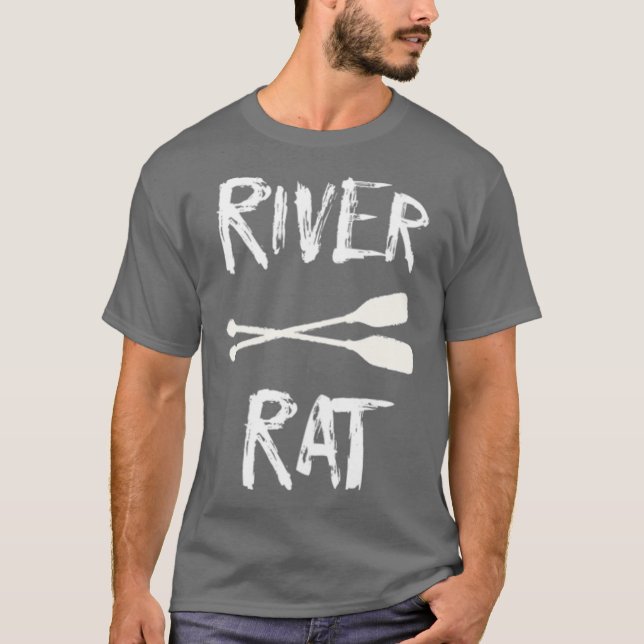 T-shirt Rafting River Rat Camping Kayaking Canoë (Devant)