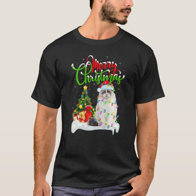 T-shirt Ragdoll Cat  Xmas Decorations Santa Ragdoll Christ (Devant)