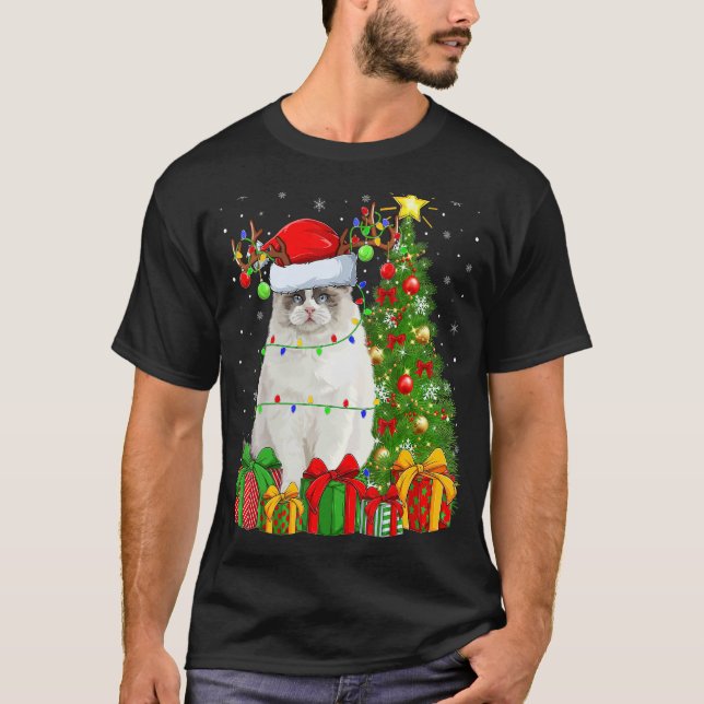 T-shirt Ragdoll Cat   Xmas Holiday Santa Ragdoll Christmas (Devant)