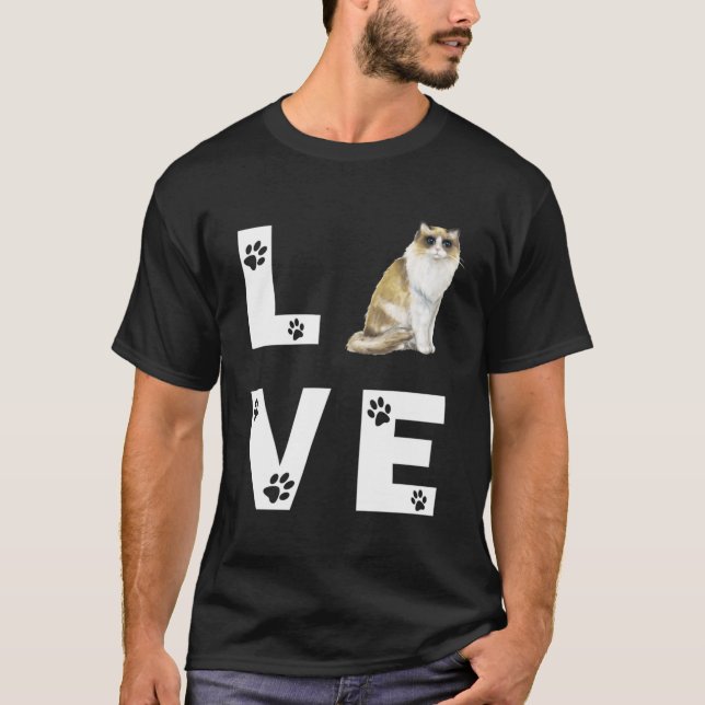 T-shirt Ragdoll Chat Aimer Cute Chats Kitten Cadeau (Devant)