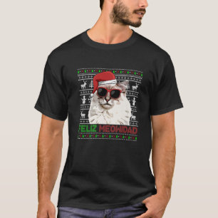 T-shirt Ragdoll Chat Feliz Meowidad Noël drôle