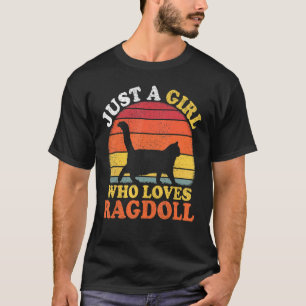 T-shirt Ragdoll Chat Vintage Juste Une Fille Qui Aime Ragd