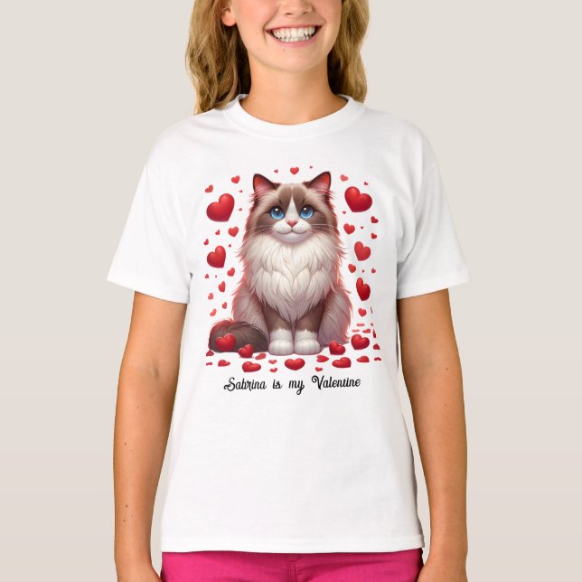 T-shirt Ragdoll Romance : Les pattes du coeur de la Saint- (Devant)