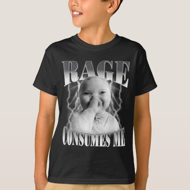 T-shirt Rage Consumes Me Funny Ai Baby Holding Laugh Brain (Devant)