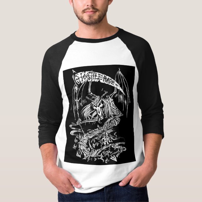 T-shirt RAGE HOSTILE : Chemise masculine de baseball (Devant)
