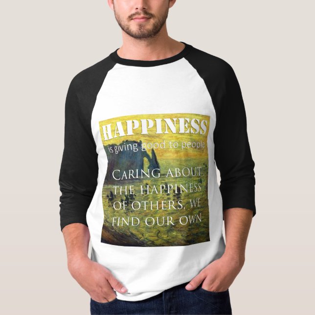 T-shirt Raglan à manches 3/4 pour hommes (Devant)