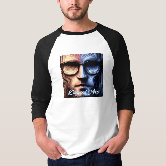T-shirt Raglan à manches 3/4 pour hommes (Devant)