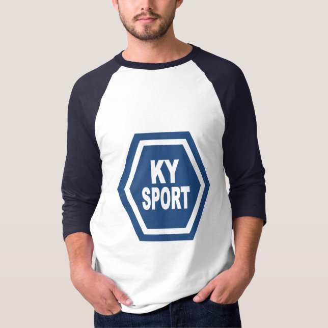 T-shirt raglan blanc marine  KENTUCKY SPORT (Devant)