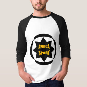 T-shirt raglan blanc noir AFRICA SPORT
