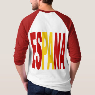 T-shirt raglan blanc rouge dos homme ESPANA