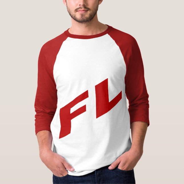 T-shirt raglan blanc rouge  FLORIDA (Devant)