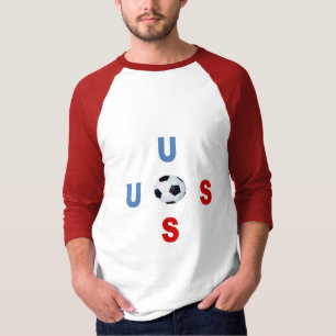 T-shirt raglan blanc rouge USA SPORT