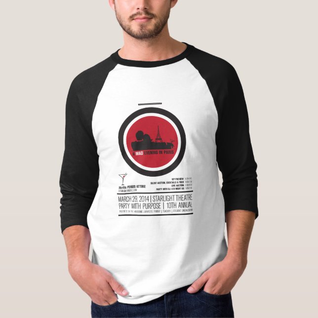 T-shirt Raglan chanceux de type (Devant)