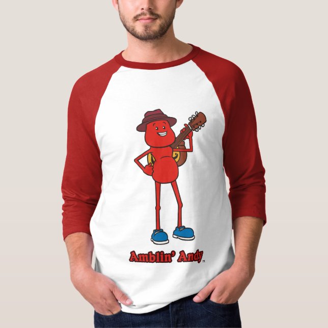T-shirt Raglan de base de douille d'Andy 3/4 (Devant)