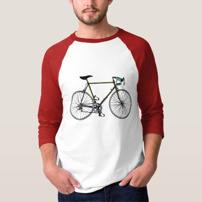 T-shirt Raglan de base de douille de Bycicle 3/4 (Devant)