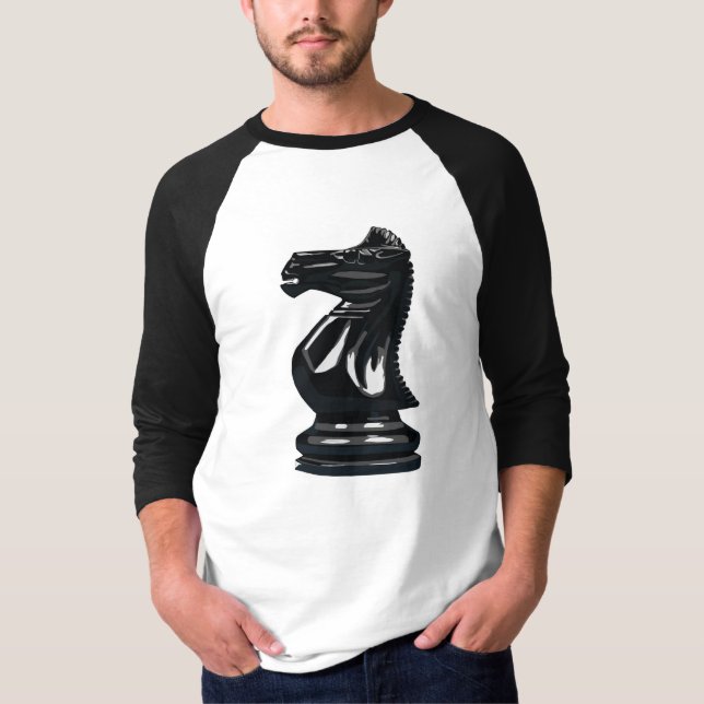 T-shirt Raglan de chevalier noir (Devant)