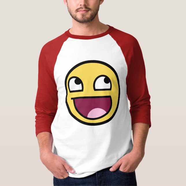 T-shirt Raglan impressionnant de douille du visage 3/4 (Devant)