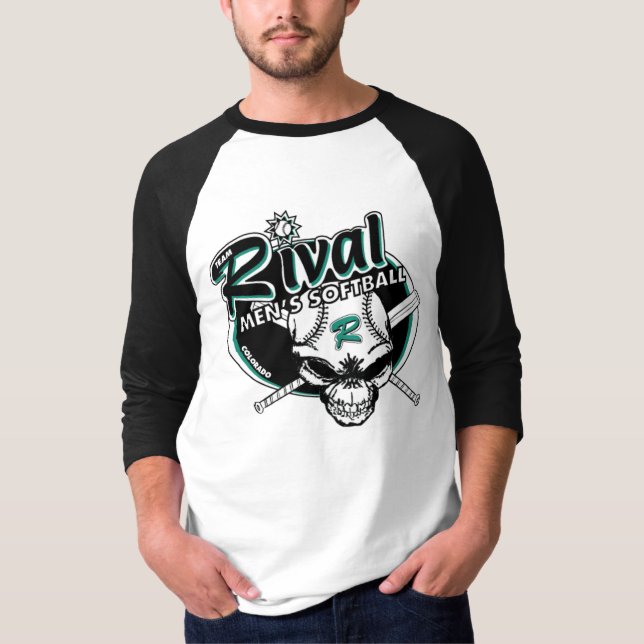 T-shirt Raglan rival d'équipe (gris/noir) (Devant)