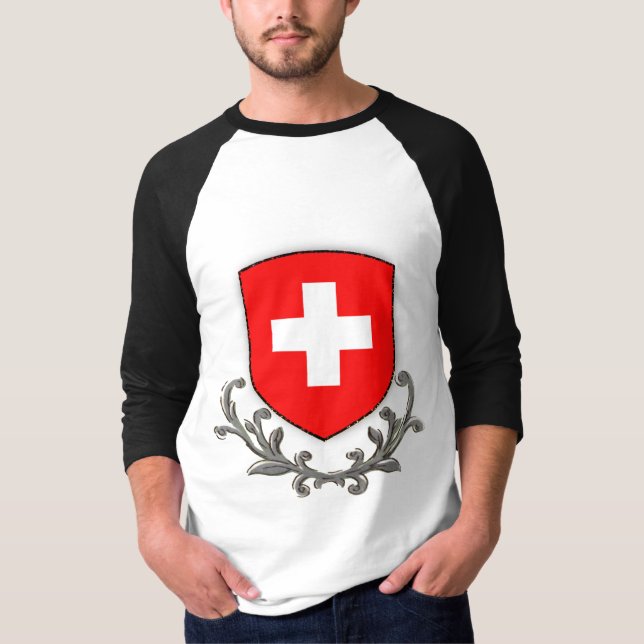 T-shirt Raglan suisse du rouleau 3/4 (Devant)