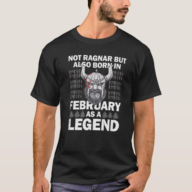 T-shirt Ragnar Février Légende Valhalla Viking Papa 1 (Devant)