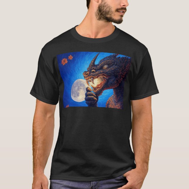 T-shirt Rahu Conmodèle de manger une lune (Devant)