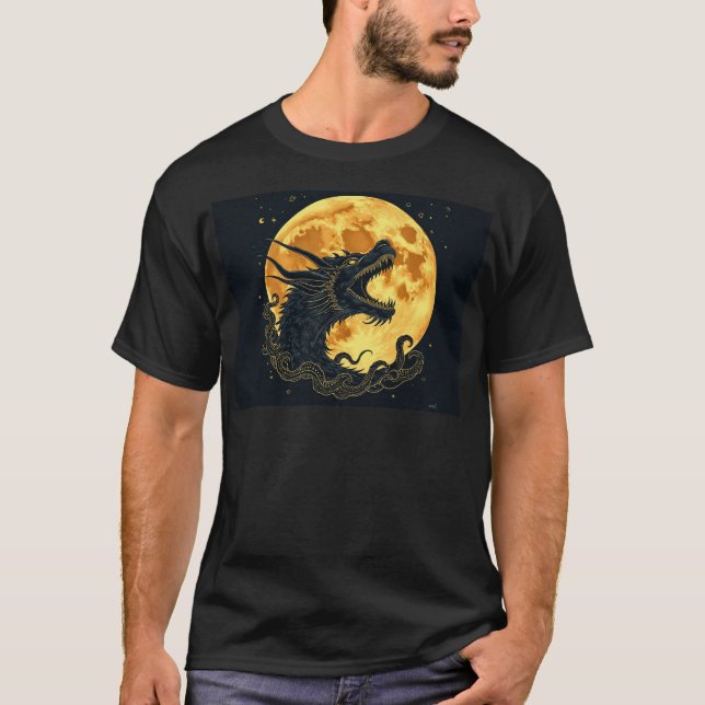 T-shirt Rahu Hurle Sur La Lune (Devant)