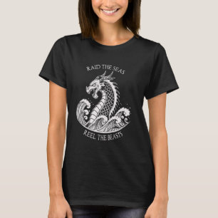 T-shirt Raid the Seas, Reel the Beasts u2013 Viking Fishin