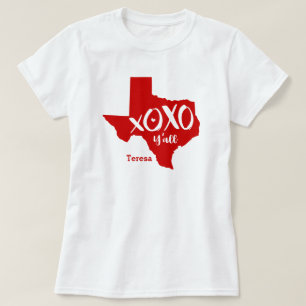 T-shirt Raider Red XOXO, Y'all - Forme d'état du Texas