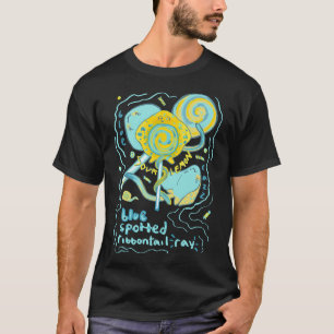 T-shirt Raie à queue rubanée tachetée de bleu bonbon acidu