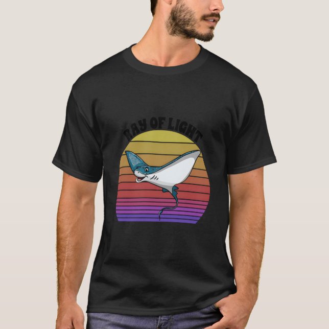 T-shirt Raie de lumière Raies manta Mer Océan Nature Sous  (Devant)