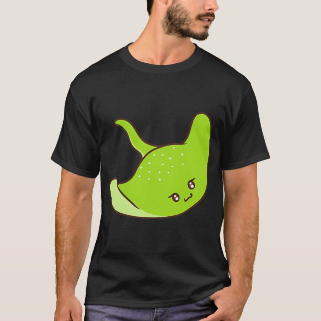 T-shirt Raie manta verte mignonne (Devant)
