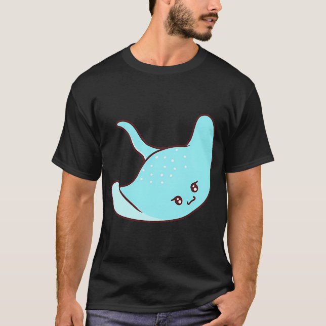 T-shirt Raie mignonne bleu vif (Devant)