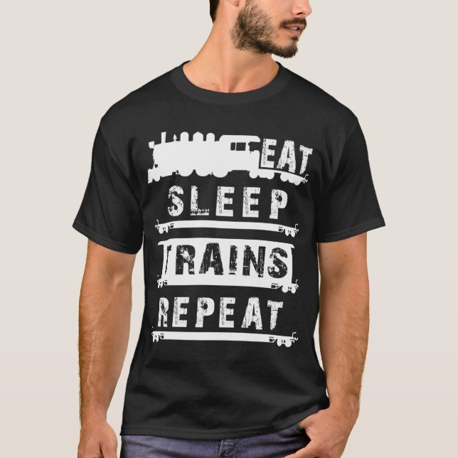 T-shirt Railfan Rail Buff Trainspotter (Devant)