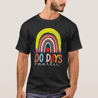 T-shirt Rainbow 100 Days Smarter Happy 100 Days Of School 
