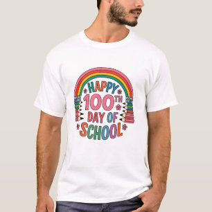 T-shirt Rainbow 100 Jours D'École Joyeux 100E Jour De Scho