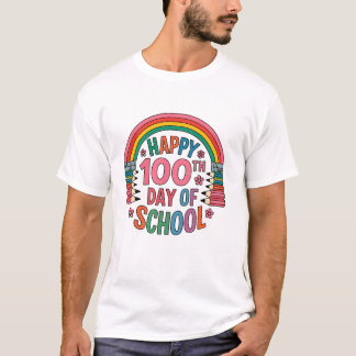 T-shirt Rainbow 100 Jours D'École Joyeux 100E Jour De Scho