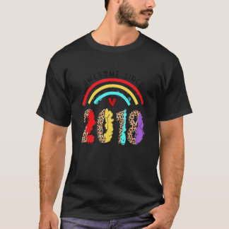 T-shirt Rainbow Awesome depuis 2018 C'est mon 4e anniversa