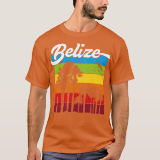 T-shirt Rainbow Belize Souvenir Palmiers Tropical Vacati