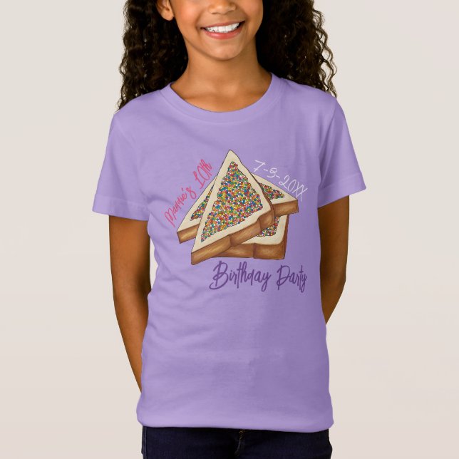 T-Shirt Rainbow Birday Party Australian Fairy Pread Food (Devant)