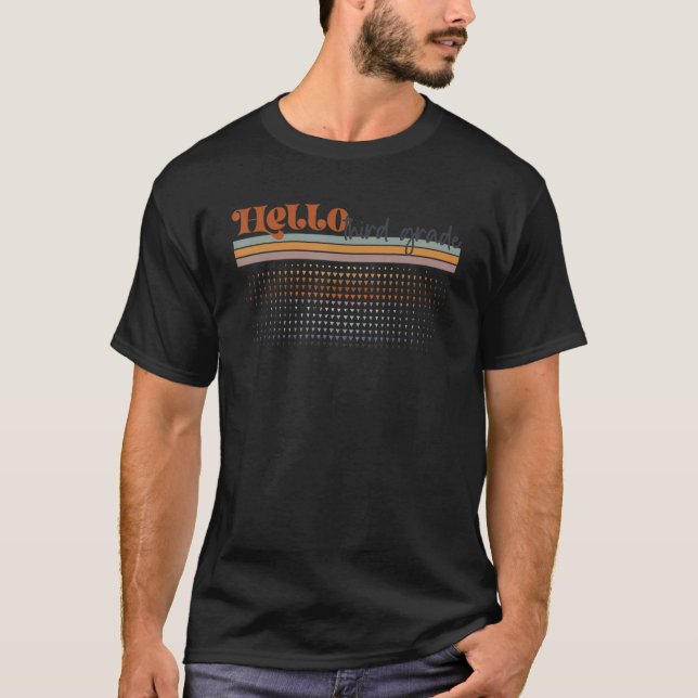 T-shirt Rainbow Bonjour 3e année Enseignant de 3e année Pr (Devant)