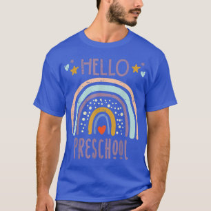 T-shirt Rainbow Bonjour préscolaire mignonne Première Jour