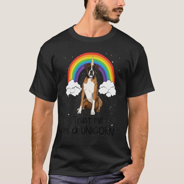 T-shirt Rainbow Boxer Faites-moi confiance Je suis un chie (Devant)