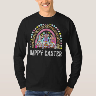 T-shirt Rainbow Bunny Gnome Rabbit Oeufs Chasse Joyeux Est
